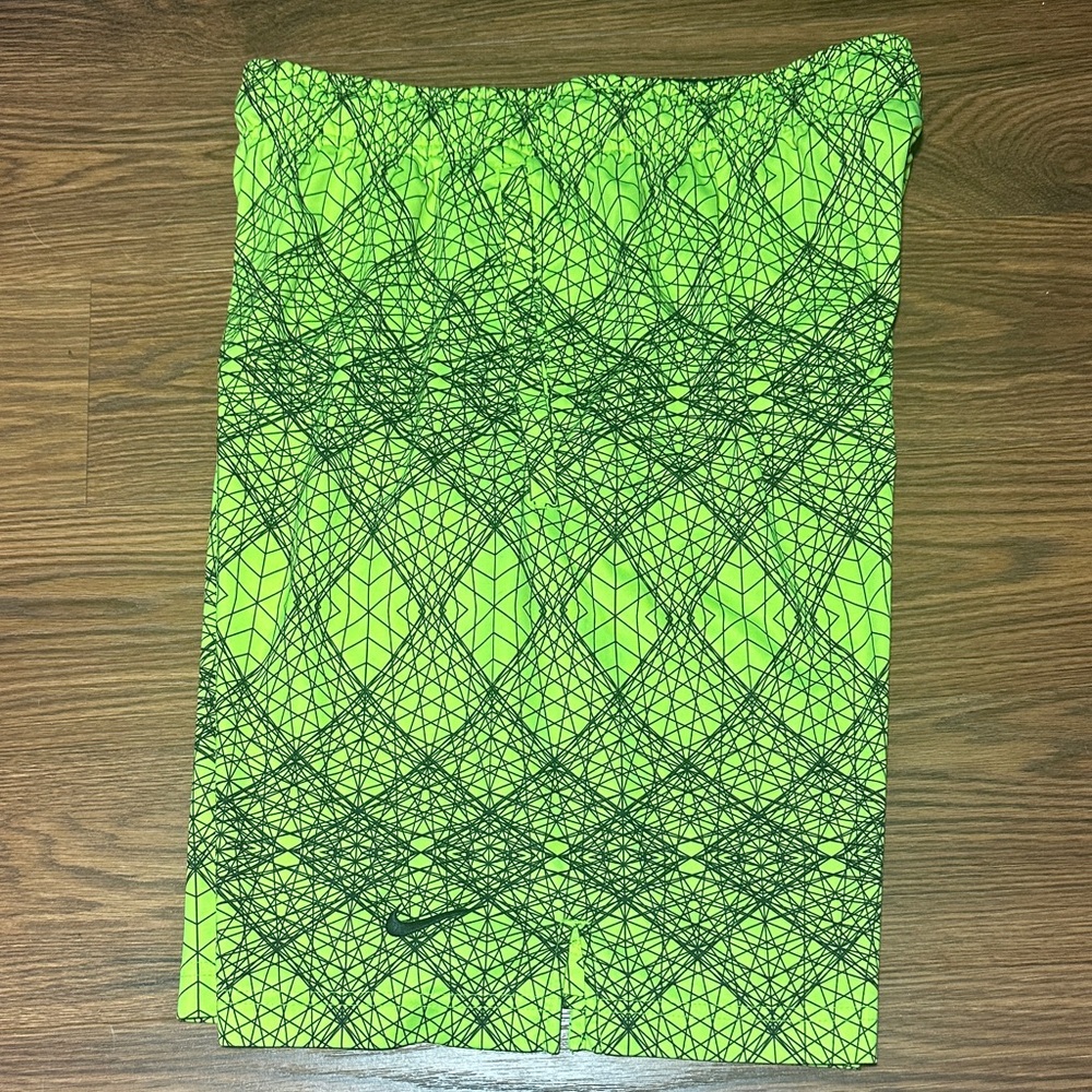 Nike Dri-FIT Neon Green Geometric Athletic Shorts Size Large - Picture 6 of 7